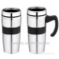 stainless steel couble wall insulated travel mugs with handle